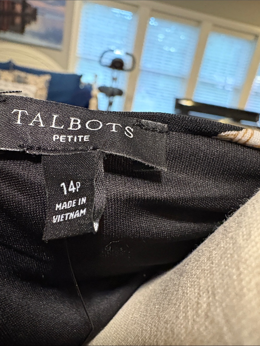 Talbots Black Midi Dress with White and Gold Floral Print - Picture 5 of 8